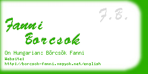 fanni borcsok business card