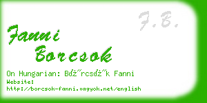 fanni borcsok business card